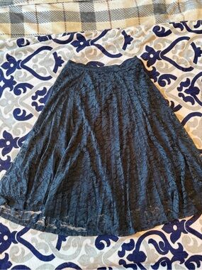 Jella Couture Navy Lace Circle Skirt